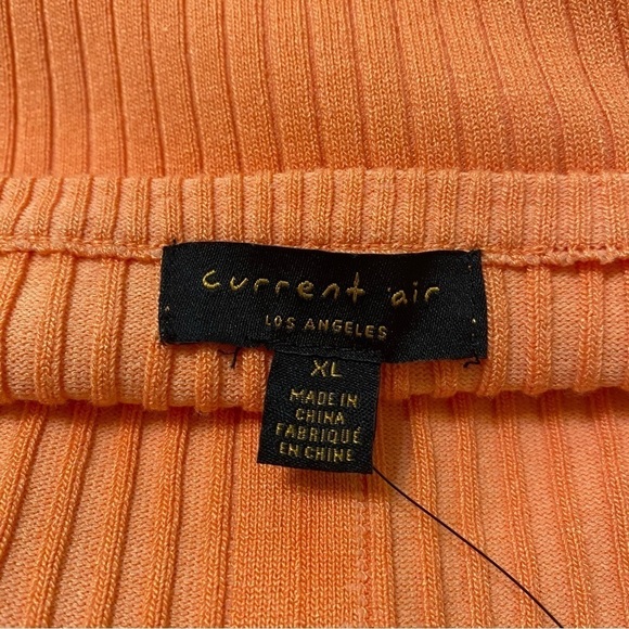 Anthropologie Current Air New Size XL Orange Ribbed Knit Front Cutout Midi Dress - Picture 10 of 15